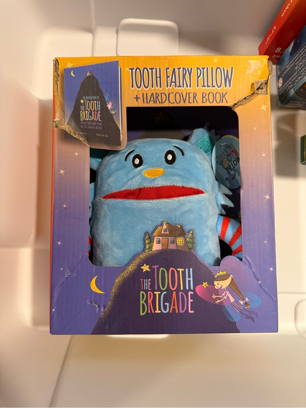 Blue Tooth Fairy Pillow + Hardcover Book